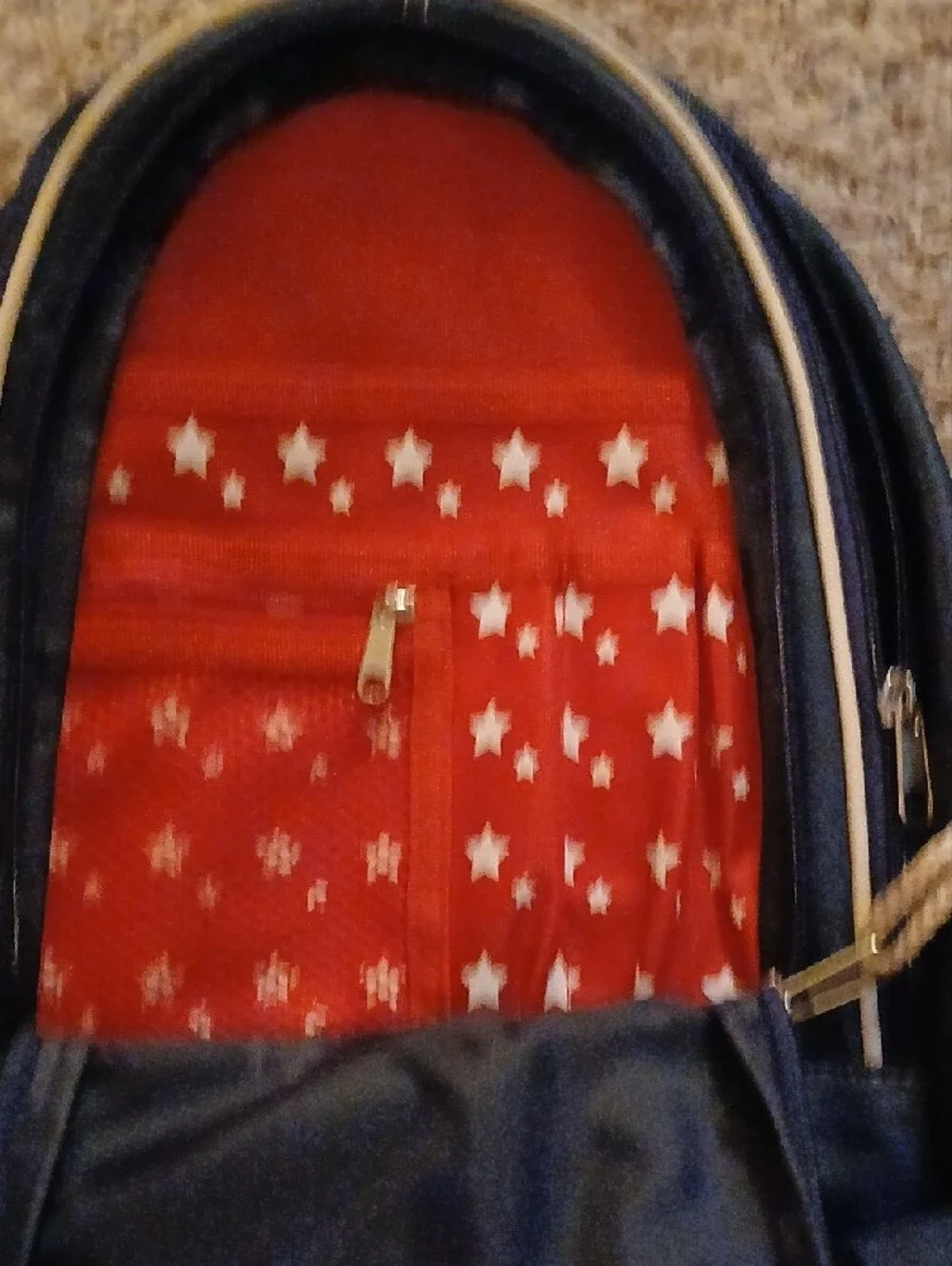 Spirit Navy Backpack with Red, Light Blue and White Star Accents